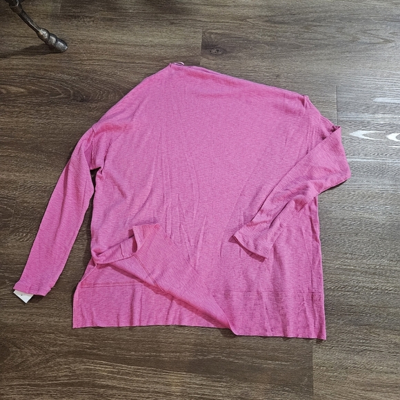 New Free People Woman's Top Long Sleeve oversized Off the shoulder Blouse Sz L - Picture 12 of 16